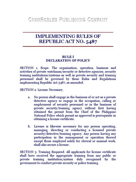 what is ra 5487|IMPLEMENTING RULES OF REPUBLIC ACT NO. 5487.